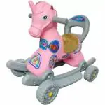 Maanit Unicorn Rider 2 in 1 Rider for Kids 1-5 Years Old Rideons & Wagons Non Battery Operated Ride On  (Pink,Silver)