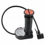 RONTENO Metal Small Portable Travelling Bicycle Pump with Meter (1-Pc, Multicolour)