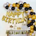 FANEX Solid Happy Birthday Foil BalloonKit (Pack of 64)