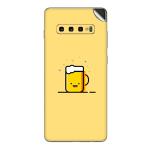 GADGETSWRAP Printed Vinyl Skin Sticker for Samsung Galaxy S10 - Minimal Emoji Cup Of Tea