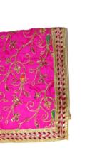 Reliable Orange And Pink Puja Altar Cloth For Multipurpose Use For Home Mandir 18 x 18 inch