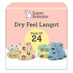 SuperBottoms Dry Feel Langot: Size- 1| (Pack of 24) Baby Langots