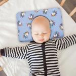 Kradyl Kroft Baby Head Shaping Pillow with 100% Cotton Removable Cover | Applr Biogen Foam Construct | New Born Pillow for Flat Head Prevention (Grey Unicorn)