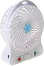 Psight Plastic Mini Portable Usb Rechargeable 5 Inch 3 Speed Fan - White