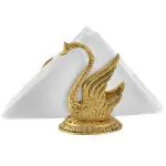 Craftam Oxidize Metal Decorative Golden Swan Tissue Paper Holder with 100 Soft Tissue Paper