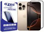 eZell APPLE IPHONE 16 PRO FULL TEMPERED GLASS By G-TEL (Black), ESD Anti-Static, Sensitive touch Edge to Edge Full Glue Tempered Mobile Screen protector with Wet & dry Wipes