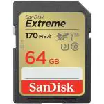 SanDisk Extreme SD UHS I 64GB Card for 4K Video for DSLR and Mirrorless Cameras 170MB/s Read & 80MB/s Write