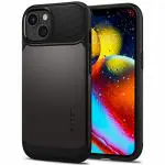 Spigen Slim Armor Mag Gunmetal Polycarbonate and Thermoplastic Polyurethane Back Cover Case Compatible with iPhone 13 6 x 4 x 1 cm