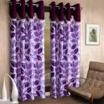 Cortina Fancy Polyester eyelet Curtain Long Door for Home, Bedroom, Guest Rooms, Pack of 2 -Blue 4