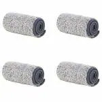 Upkaranwale PowerClean Flat Microfiber Small Refill Two Way Lock for Small Bucket Mop , Easy Floor Cleaning Mop Cloth for Home,Office (32X 12 CM ) 4 Pcs