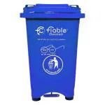 Fiable Cleantech Center Pedal Operated 50 Liter Dustbin | Pedal Dustbin | Foot Operated Waste Bin | Trash Bin | Large Size Plastic Bin | Outdoor Dustbin - Blue