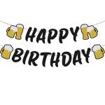 Festiko Happy Birthday Banner Cheers For 20 21 24 25 28 30 40 50 60 70 80 Years Backdrop For Men Women Him Her Bday Party Supplies Glitter Black Decorations