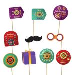 Festiko Sibling Bonding Day Photobooth Props, Selfie Props For Rakhi, Raksha Bandhan Decoration Combo