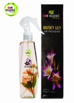 Air Gloss Room Air Freshener Musk Lily Spray | Works as Room, Office, Car and Bathroom Freshener with Long-Lasting Fragrance (Pack of 1) 250 ml