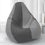 Biggie Bean Bag - Size : 4XL - Teardrop Bean Bags - Designed by : ScottyTravis London - Color: Dark Grey Light Grey - Bean Bag Cover - Best Bean Bag for Living Room - Luxury Bean Bag - Lounge Chair Latest Bean Bag