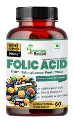 Humming Herbs Folic Acid 505 mg | Biotin, Alpha Lipoic Acid, Zinc, Vitamin E, Lycopene, Selenium & Lemon Peel Extract | Advanced Multinutrient Formula for Immune Support, Antioxidant Protection- 60 Caps