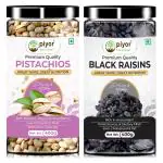 PIYOR 100% Natural Premium Salted Pistachios & Black Raisins Combo 800 g (400g Pack of 2)