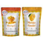 Fzyezy Freeze Dried Mango Cubes And Mango Powder, 150 G Each (2)
