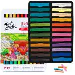 Mont Marte Soft Pastels in Tin Box Signature 24 Pcs, Vibrant Pastel Sticks, Great Blending, Comes in Storage Case, Ideal for Art, Craft, Coloring and Sketching