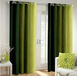 Bruxism Green Polyresin Long Cursh Long Door Curtains, 9X4 (Set Of 2)