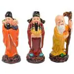 Astroghar Resin FENGShui FUK LUK SAU 3 Chinese Wise Men And Chinese Gods Of Wealth Health And Happiness
