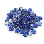 VANNEF Stone Special Polished Shiny Glass Pebbles for Home Garden Aquarium -Dark Blue, 950 gm