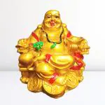 JRG Laughing Buddha for Money, Wealth and Good Luck Idol Statue (8 cms x 8 cms x 9 cms)