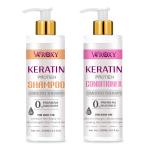 Keratin Protien Smooth Shampoo and Keratin Protein Smooth Conditioner for Damage Repair Hair, Smoothening (200ML + 200ML) (PACK OF 2)
