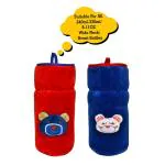 The Little Lookers Bottle Cover for Philips Avent/Wide Neck Feeders Soft Plush Stretchable Baby Feeding Bottle Cover with Easy to Hold Strap (Red & Royal Blue, Wide Neck 240-330ml/8-11OZ)