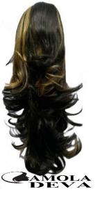 Step Cutting Pony Tail Golden Highlight Brown color