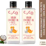COCO CRUSH Virgin Coconut oil for Cats, Kittens| Cold-Pressed, Edible, & Hair Massage (2*50 ml)| 100ml