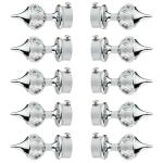 Avlen Crystal Brackets For Curtains And Rods, Premium Curtain Brackets - Pack Of 10 Decorative Adjustable Drapery Rod Holders For Windows (Silver)