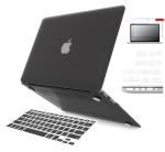 iFyx Compatible with Older MacBook Air 13 inch Case Cover 2017-2010 Release A1466 A1369 Protective Plastic Hard Shell Case Cover + Keyguard Skin + Screen Guard (Black)