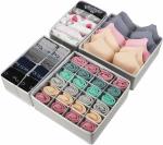 House of Quirk Set of 4 Foldable Storage Box Drawer Divider Organizer-Smoke