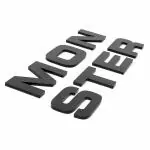 Carmetics Black Monster 3D Letters Logo Bonnet Stickers For Maruti Suzuki Alto
