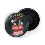 Dhcrafts Grey Metal Its Always Happy Hour When Im Camping Tent Printed Fridge Magnet, 5.8 Cm