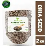 Homeda Organic Chia Seeds (2 Kg) for Weight Loss, Skin | Premium, Raw, Unroasted | Chiya, Chea Chia Seeds
