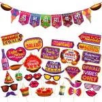 Zyozique 31 Pieces Happy Diwali Party Photo Booth Props And Banner Kit Festival Of Lights Prop For Photoshoot Diwali Party Picture Selfie Stick Props