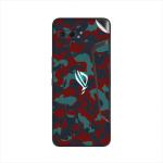 GADGETSWRAP Printed Vinyl Skin Sticker for Asus Rog Phone II - Red Camouflage