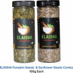 Elaisha Pumpkin Seeds Kaddu Beej And Sunflower Seeds Surajmukhi Beej Superfood Healthy Pumpkin Seeds, Sunflower Seeds, 200 G (Pack Of 2)