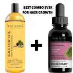 DR. SOFFI Castor Oil For Hair Growth & Rosemary Essential Oil for Hair Growth Combo Pack