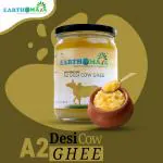 Earthomaya A2 Desi Cow Ghee (450ml each) | Bilona Method | Curd-Churned | Pure & Natural| Lab Tested (Pack of 2)