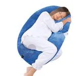Coozly Cyan Blue Alpha Full Body Maternity Pillow With Removable Cover