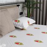 Urban Space Regal 100% Percale Cotton 200 TC Printed Elastic Fitted Bedsheets King Size with 2 Pillow Covers (Size 72 x 78 inches, Ethnic Motif - Pink)