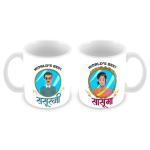 Jiya EnterpriseTuelip White Ceramic World'S Best Sasu Ma And Sasur Ji Printed Coffee Mug - 350 ML
