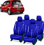 AUTO-SAFE Blue, White Leather Car Seat Cover for Honda Brio Pack of 4