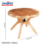 Swagath furniture 4 Seater Fantasy Plastic Cross leg Dining Table for Home ,Garden, Cafeteria (Finish Color -Sandalwood, DIY(Do-It-Yourself))