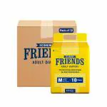 Friends Economy Adult Diapers Tape Style - 120 Count (Medium) with odour lock and Anti-Bacterial Absorbent Core- Waist Size 27.56 - 49.21 Inch; 70 - 125Cm