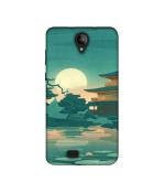Casotec Vintage Castle Pattern Print Design Printed Silicon Soft TPU Back Case Cover for Swipe Konnect Plus