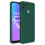 Rakulo For Realme C25 Liquid Silicone with Camera Protection Back Cover Case (Green)